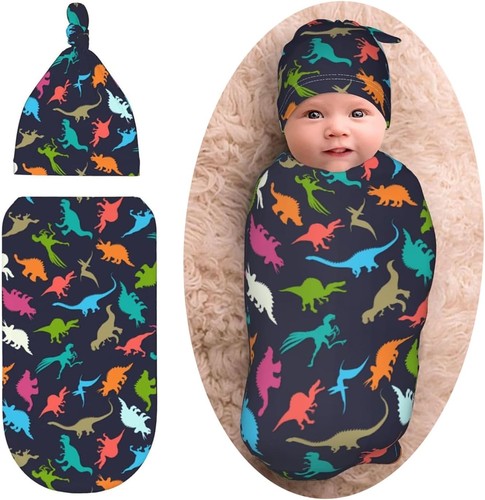 Dinosaur Baby Girl Boy Gifts Newborn Swaddle Blanket with One Size,