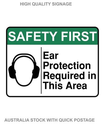 EAR PROTECTION REQUIRED Safety Warning Sign Sticker High Quality pick size A4/A5