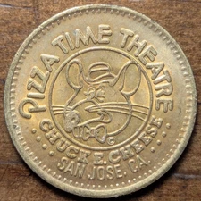 1981 San Jose, California Chuck E. Cheese Pizza Time Theatre Amusement Token