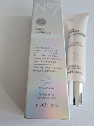 Boots No7 Early Defence Glow Activating Serum 30ml New BNIB FREE FAST P&P - Bild 2 von 7