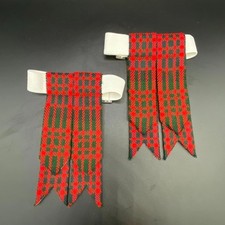 Scottish Kilt Hose Sock Flashes Clan Macdonald Tartan Red