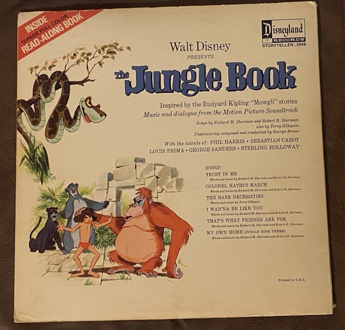 Vintage Lot of 2 Walt Disney Vinyl LPs + Read Along Books (Pooh/Jungle Book) VG+ - Bild 17 von 17