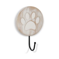 Vintage Style Dog Paw Wall Mounted Dog Leash Hooks Rustic Farmhouse Leash Hol...