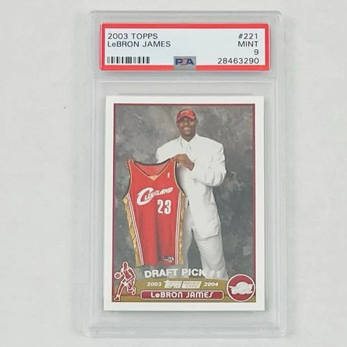 Lebron James 2003-04 Topps Rookie Draft Pick #221 PSA 9 Cleveland LA Lakers
