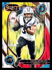 2024 Panini Select - Club Level Chuba Hubbard #238 Red & Yellow Shock Prizm
