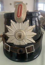 Vintage original West Berlin Police Shako with painted metal cockade.