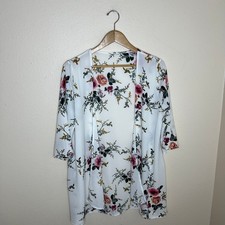 Floral Open Front Cover Up Medium