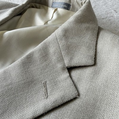 VTG Oscar De La Renta Silk Wool Blazer Mens 46R Hopsack Suit Jacket Wedding