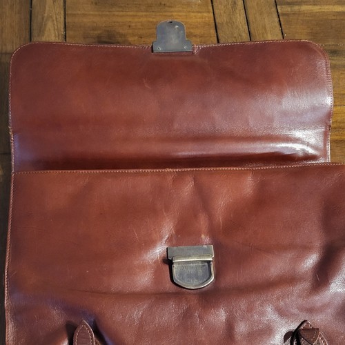 Briefcase Brown Leather Organizers Men’s Bag, Vintage - Picture 3 of 10