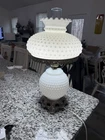 Vintage Fenton Lamp Hobnail Milk Glass Hurricane Parlor Gone With The Wind 20”