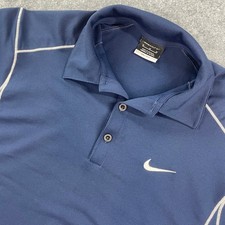 Nike DRI-FIT Mens Polo Shirt M Navy Polyester Short Sleeve Golf Dri Fit