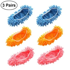 6 Pcs Washable Mop Slippers Cover Microfiber Cleaning Shoes Dust Floor Cleaner