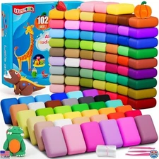 ifergoo 102-Color Air Dry Clay Kit for Kids - Non-Toxic Molding Clay & Tools