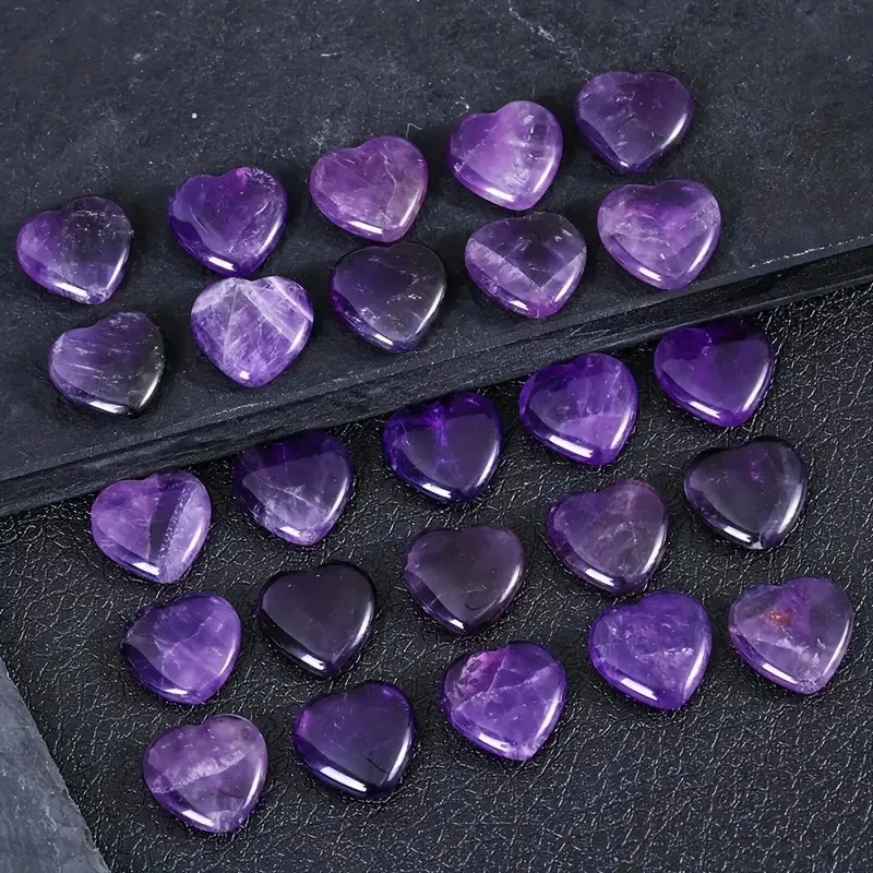 Amethyst Purple Heart Crystal 20mm Love Healing Gemstone - Image 2 of 4