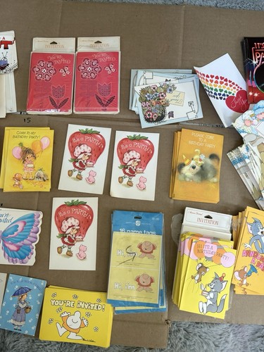 LOT Vintage 80’s AMERICAN GREETINGS B-day Party Invitations + Envelopes Apx 400 - Picture 14 of 24