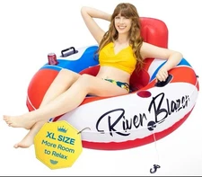 River Raft Inflatable 53 Inch, Water Float to Lounge Above Lake and River, Ou...