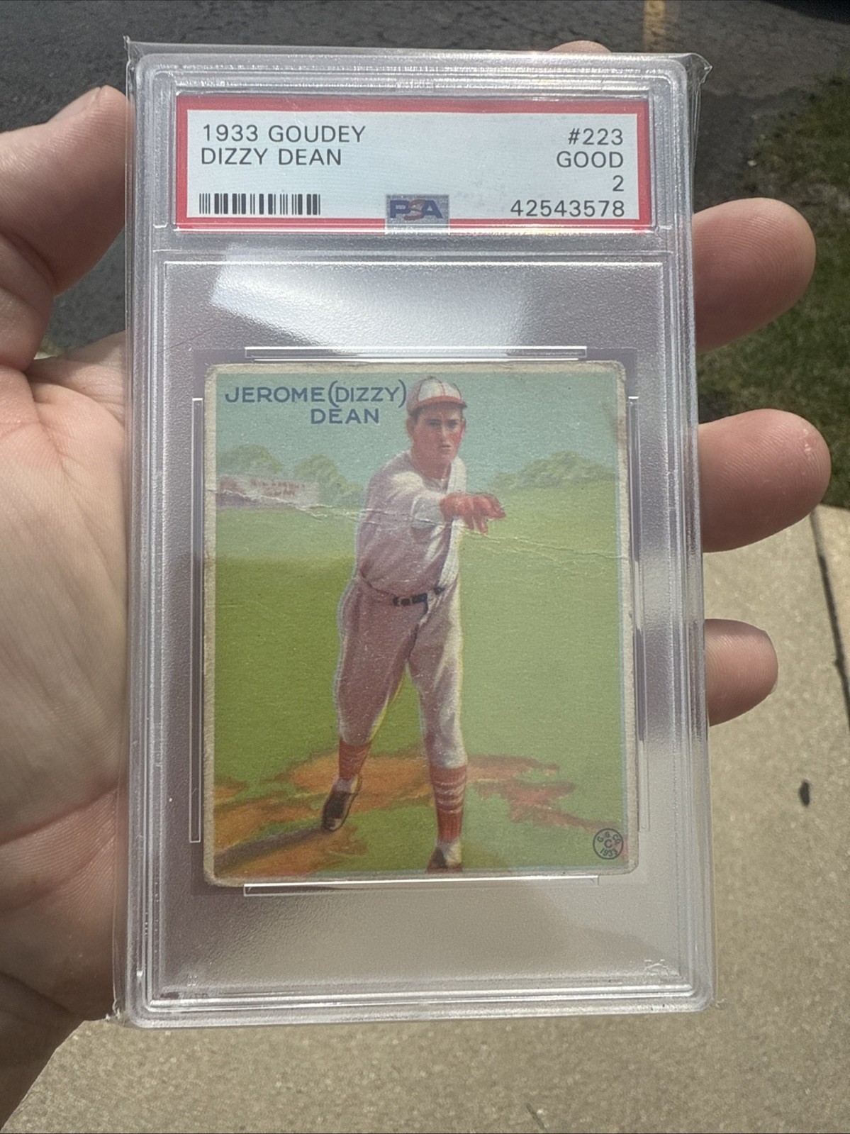 1933 Goudey Jerome (Dizzy) Dean #223 PSA 2 HOF StL Cardinals 46.2WAR MVP 1934WSC