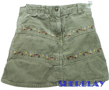 GIRLS GYMBOREE CORDUROY SKIRT Size 5 Creme w/Flowers Adjustable Waist