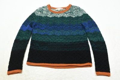 Vanessa Bruno Sweater Womens Small Blue Green Knit Long Sleeve Pullover