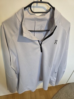 On Cloud Climate Shirt Womens XXL White 1/4 Zip Long TOP ZUSTAND Silber 