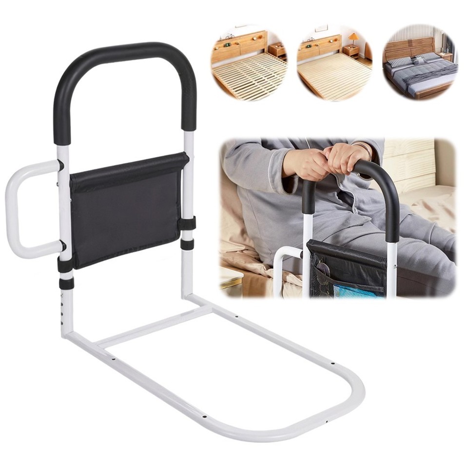 Safety Bed Rail for Elderly Adults Folding Bed Assist Rail with Storage ...