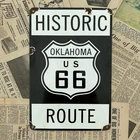 VINTAGE HISTORIC ROUTE 66 8X12 INCHES PORCELAIN ENAMEL SIGN