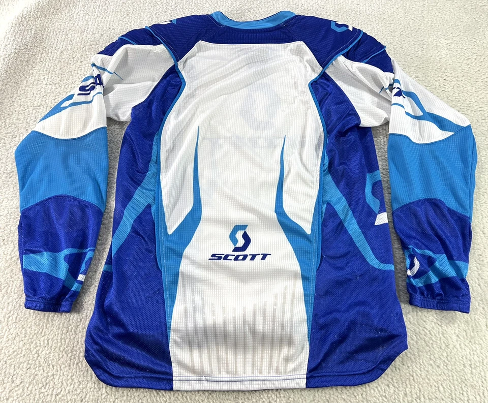 Camiseta Scott Motocross Racing Serie 450 Azul Blanco Acolchada Para Hombre Talla Mediana Foto 2 de 4
