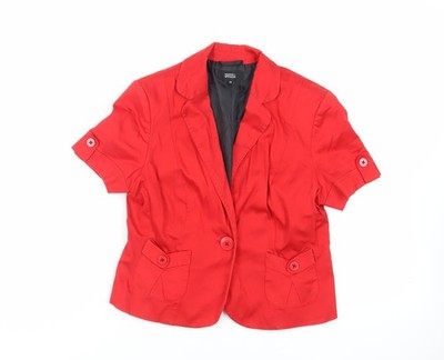 Marks and Spencer Damen Sakko Blazer Rot Größe 14 Knöpfe