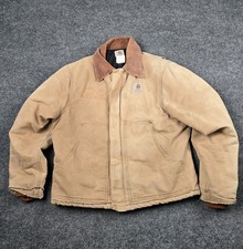 Carhartt Ashland Oil Marathon J02 Brown Jacket Mens 42 Arctic Quilt-Lined Duck