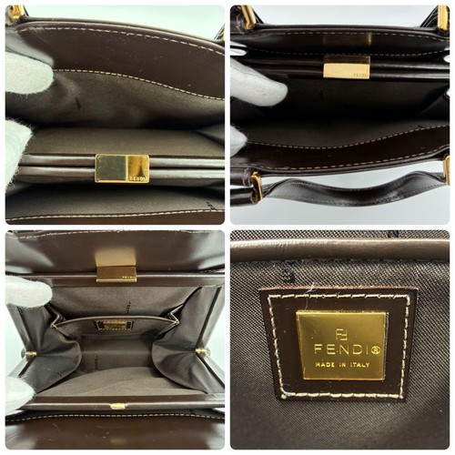 Borsa a mano FENDI borsa tote in pelle marrone autentica - Foto 9 di 24
