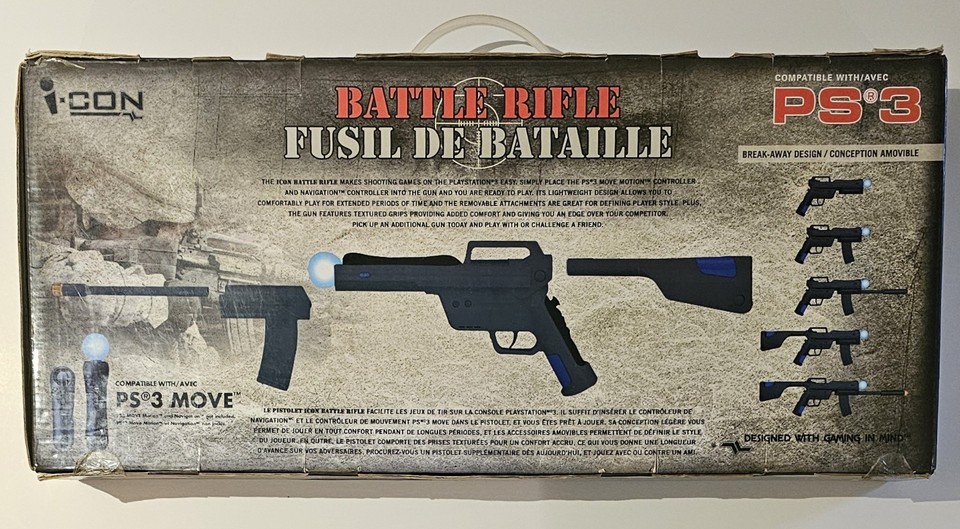 ICON PS3 BATTLE RIFLE - Playstation 3 MOVE - Gun Attachment w/ Manual ...