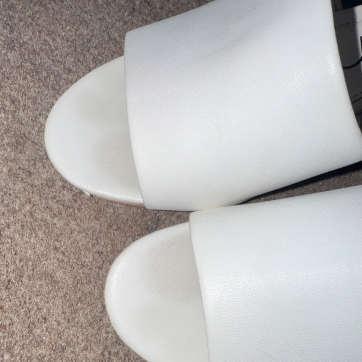Calvin Klein White Leather Slide Sandals Logo Accent Comfort Wedge Women’s 11 View 3