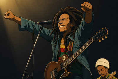 Jamaican Singer Bob Marley Anime Cartoon Art Print Poster Picture 