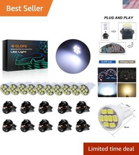 T10 194 168 Dash Instrument White Led Light Bulbs Bright Panel Gauge Cluster ...
