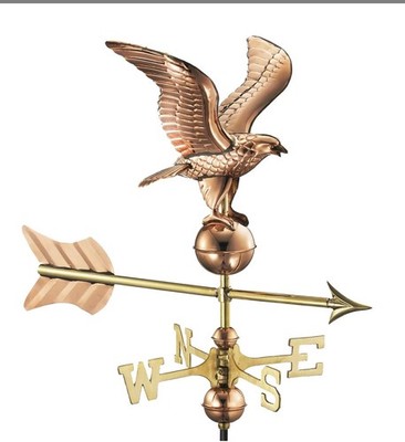 Good Directions Polished Copper Eagle Cottage Weathervane 11  Wingspan - 0815PSR