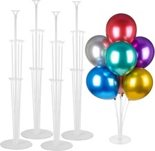 4 Sets Balloon Stand Kit for Table, Balloon Sticks with Base Birthday Graduation