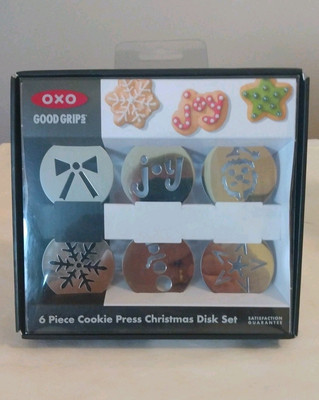 OXO Good Grips 6 Piece Cookie Press Disk Set Christmas Disk Set New In Box