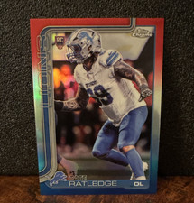 2025 Topps Chrome Tate Ratledge RC #383 Red White Blue Detroit Lions