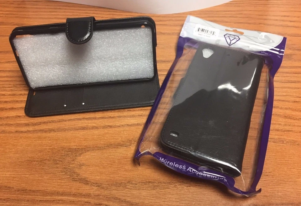 New For HTC Desire 530 Phone Leather Flip Wallet Pouch Case Cover Stand BLACK - Image 3 of 4