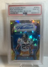 Rod Woodson 2019 Prizm Football - Blue Ice AUTO (92 Of 99) - PSA 10 Pop 2