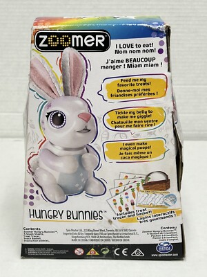 NEW Zoomer Hungry Bunnies CHEWY White Interactive Rabbit Bunny Toy