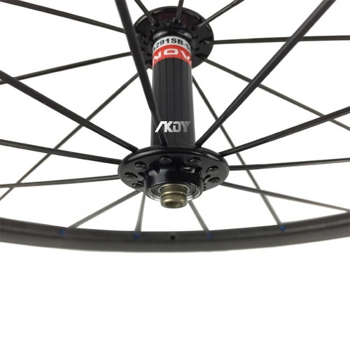 24 Inch Road Bike Carbon Fiber Wheelset Clincher 30mm Depth 21mm Width 20 24H - Picture 4 of 13