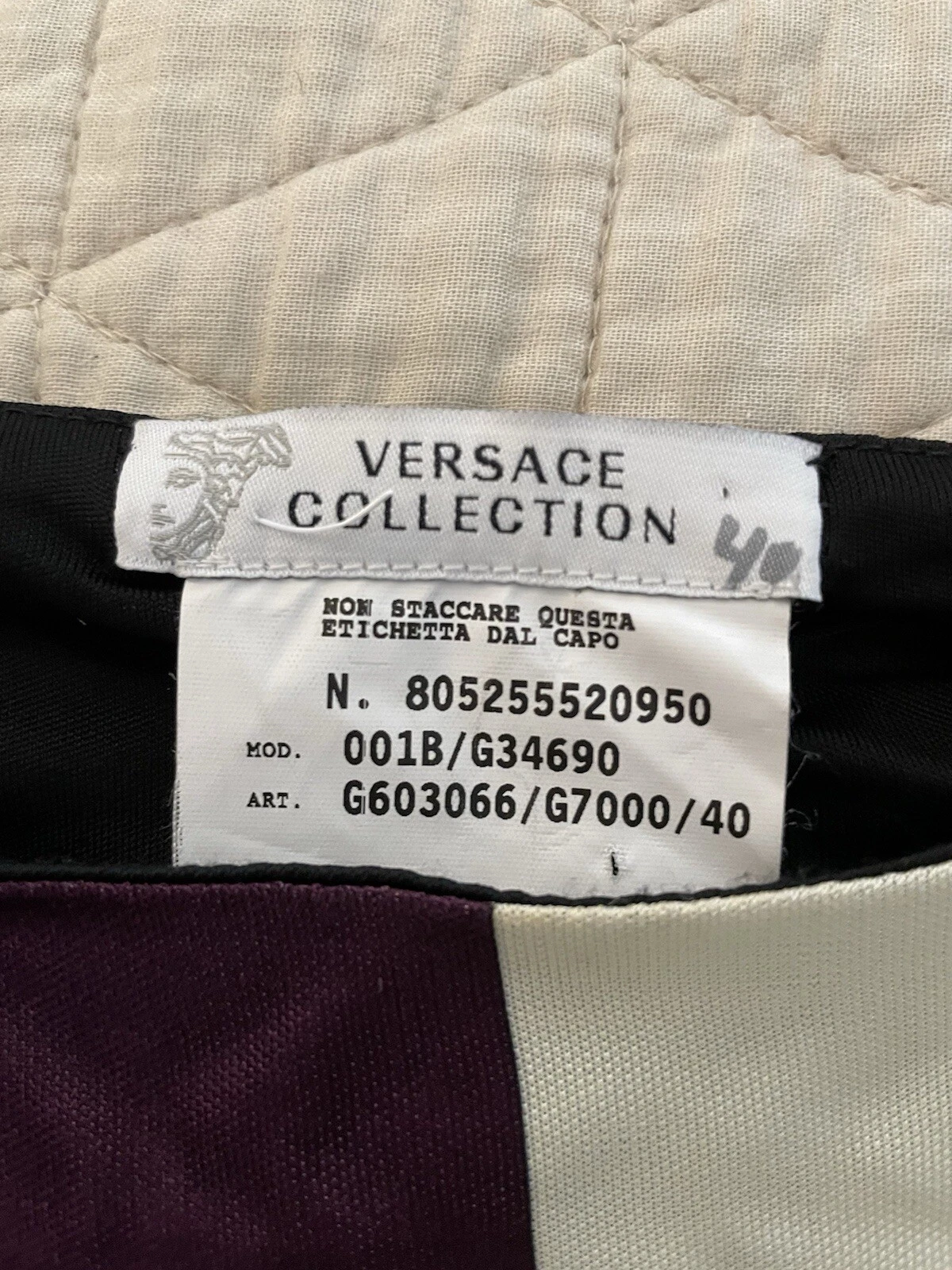 Abito a tubino in jersey stampa spalle fredde VERSACE COLLECTION taglia 40 850€