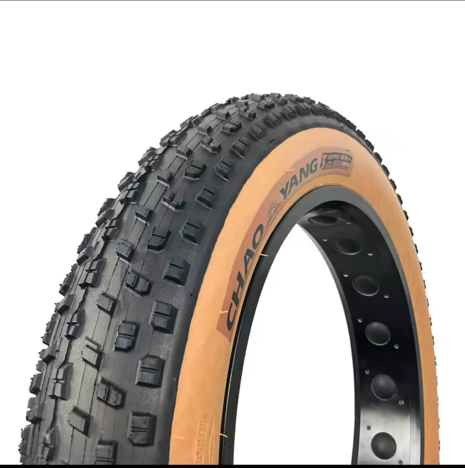 20x4 Marrón Pared Chaoyang Fat Neumático 3mm Hippo Piel Armadura 60 TPI 20 PSI para Ebike Foto 4 de 4