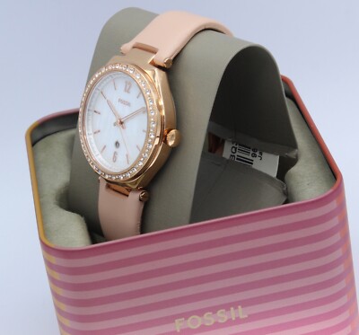 Fossil Ashtyn Rose Gold Mop Pink Leather BQ3840 Women display picture 3