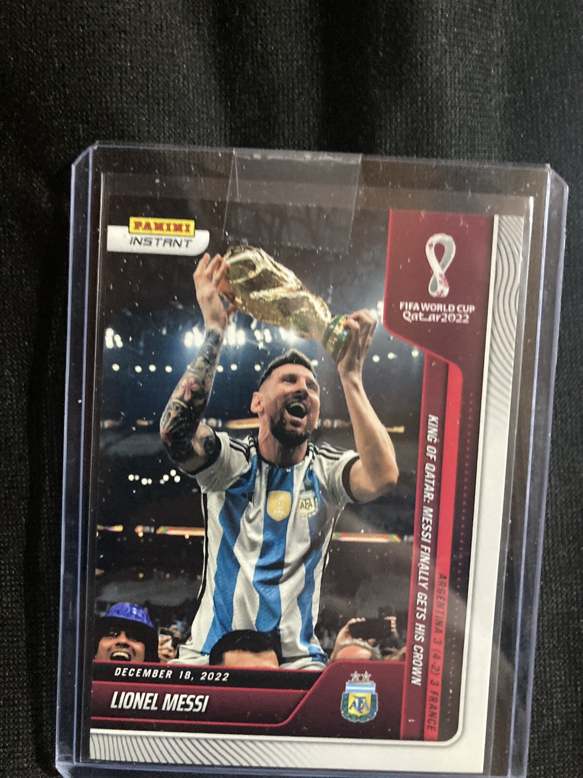 PANINI QATAR 2022 INSTANT NR. 118 ARGENTINA MESSI FIFA WORLD CHAMPIONS