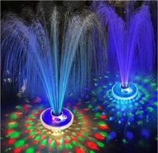 Floating Pool Fountain Underwater Light Rechargeable Battery Sprinkler Waterfall