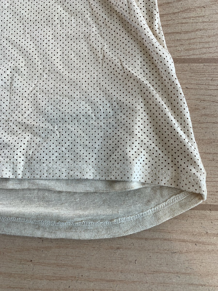 Melanie Lyne Small Beige Tan Faux Suede Sleeveless Scoop Knit Tank - Main Image