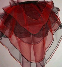 RED BLACK PEACOCK SEQUIN BUSTLE TUTU TULLE DANCE WOMEN GIRLS HALLOWEEN CHRISTMAS