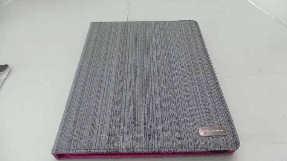 Lifeworks Slate Universal Folio Case for 9-10 inch tablets Heather Gray/Pink NEW - Image 4 of 4